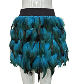Layered Skirt with Faux Fur Accents