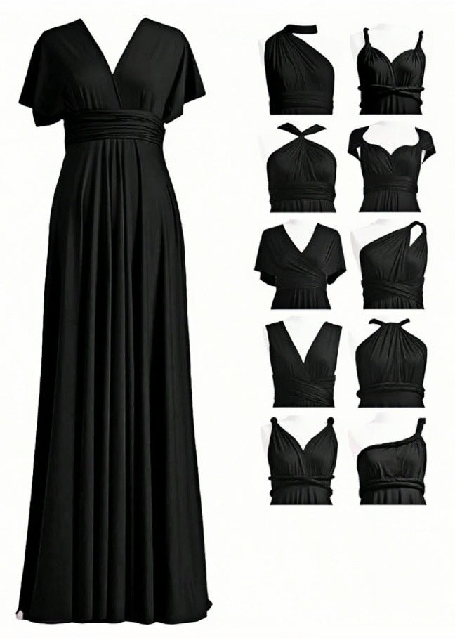 Off-Shoulder Black Evening Gown
