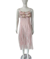 Floral Pink Lace Midi Dress