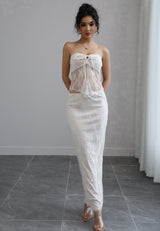 Strapless Top with Matching Maxi Skirt