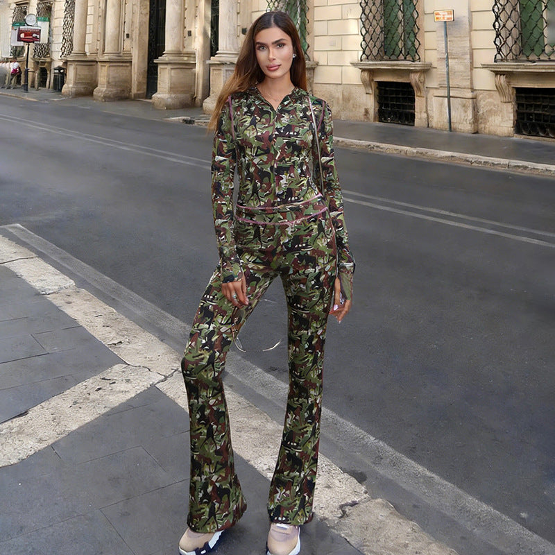 Camouflage Print Two-Piece Set