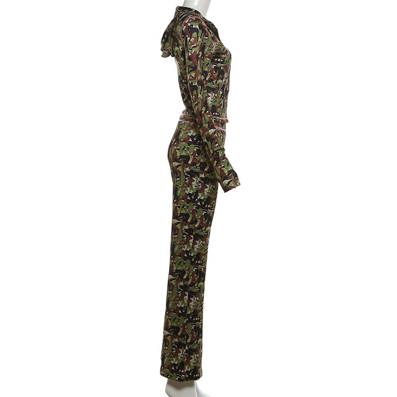 Camouflage Print Two-Piece Set