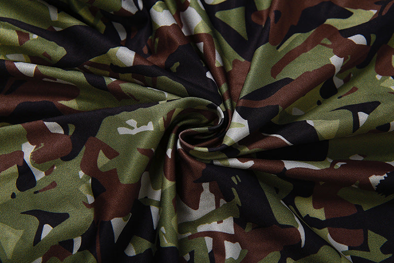 Camouflage Print Two-Piece Set