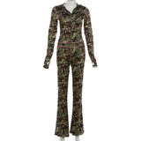 Camouflage Print Two-Piece Set