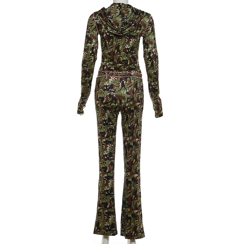 Camouflage Print Two-Piece Set