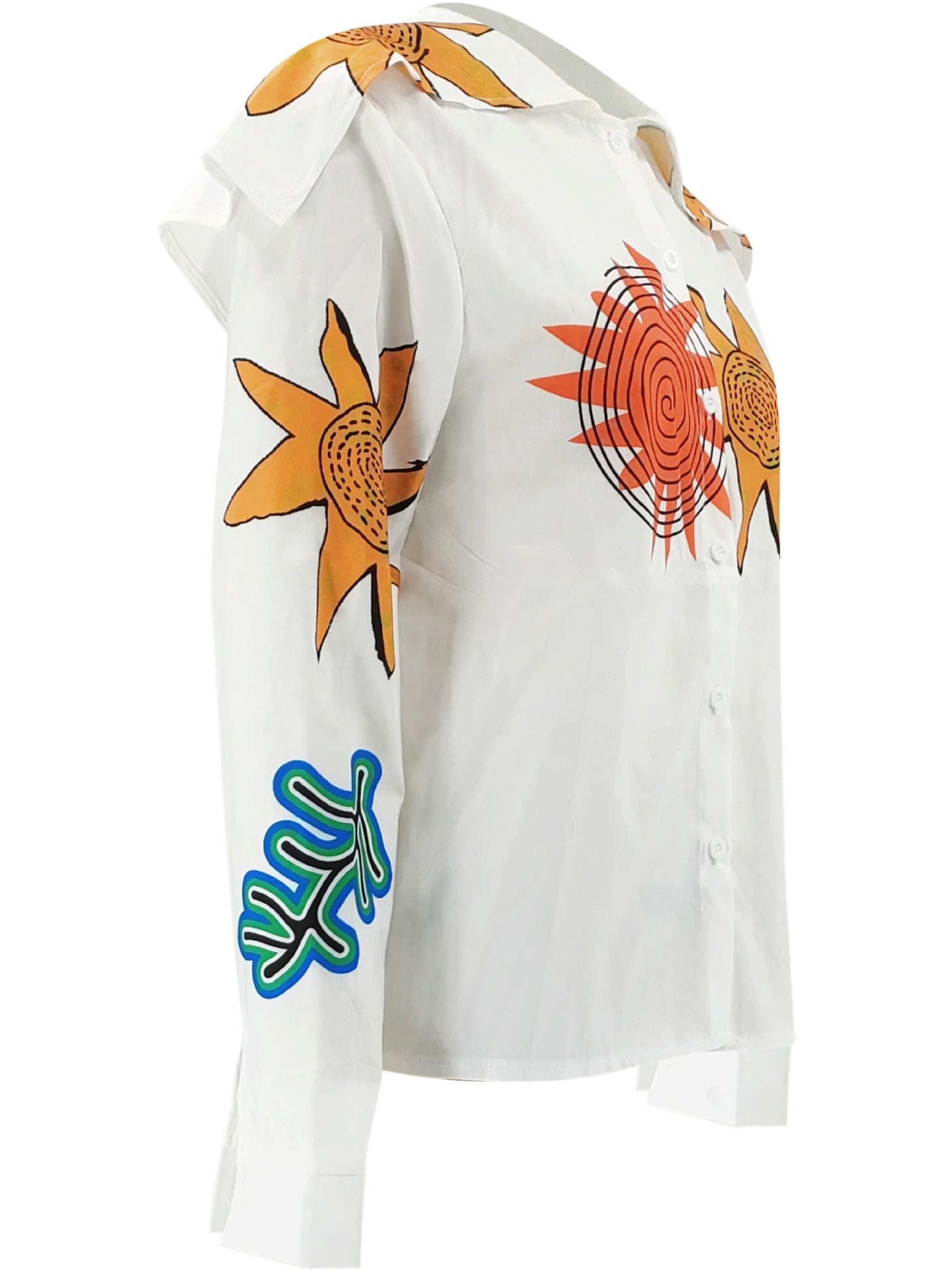 Colorful Printed Button-Down Shirt