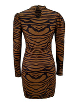 Animal Print Long Sleeve Bodycon Dress