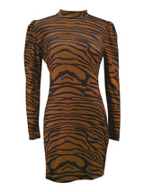 Animal Print Long Sleeve Bodycon Dress