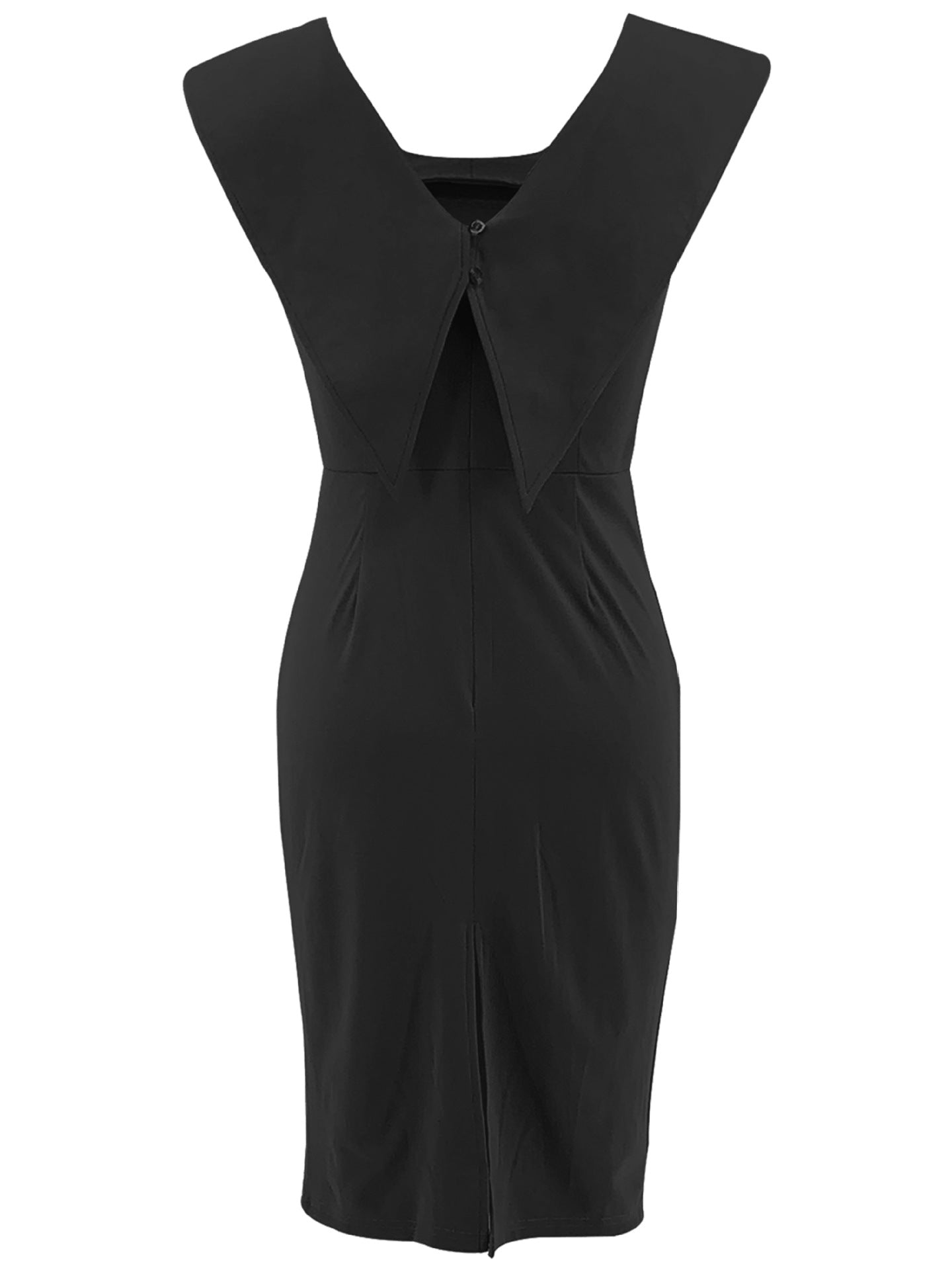 Black Midi Dress with Back Detail