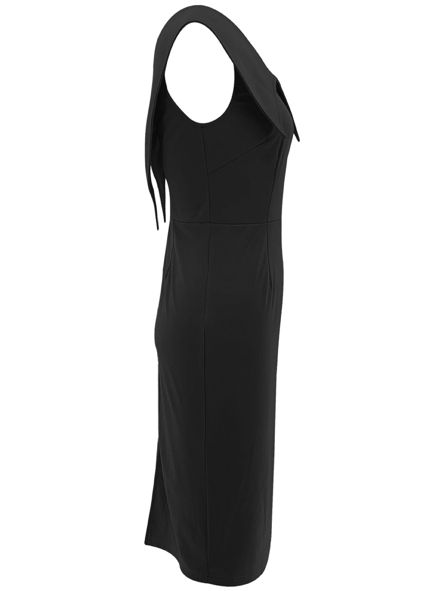 Black Midi Dress with Back Detail