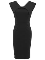 Black Midi Dress with Back Detail
