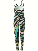 Abstract Pattern Sleeveless Jumpsuit