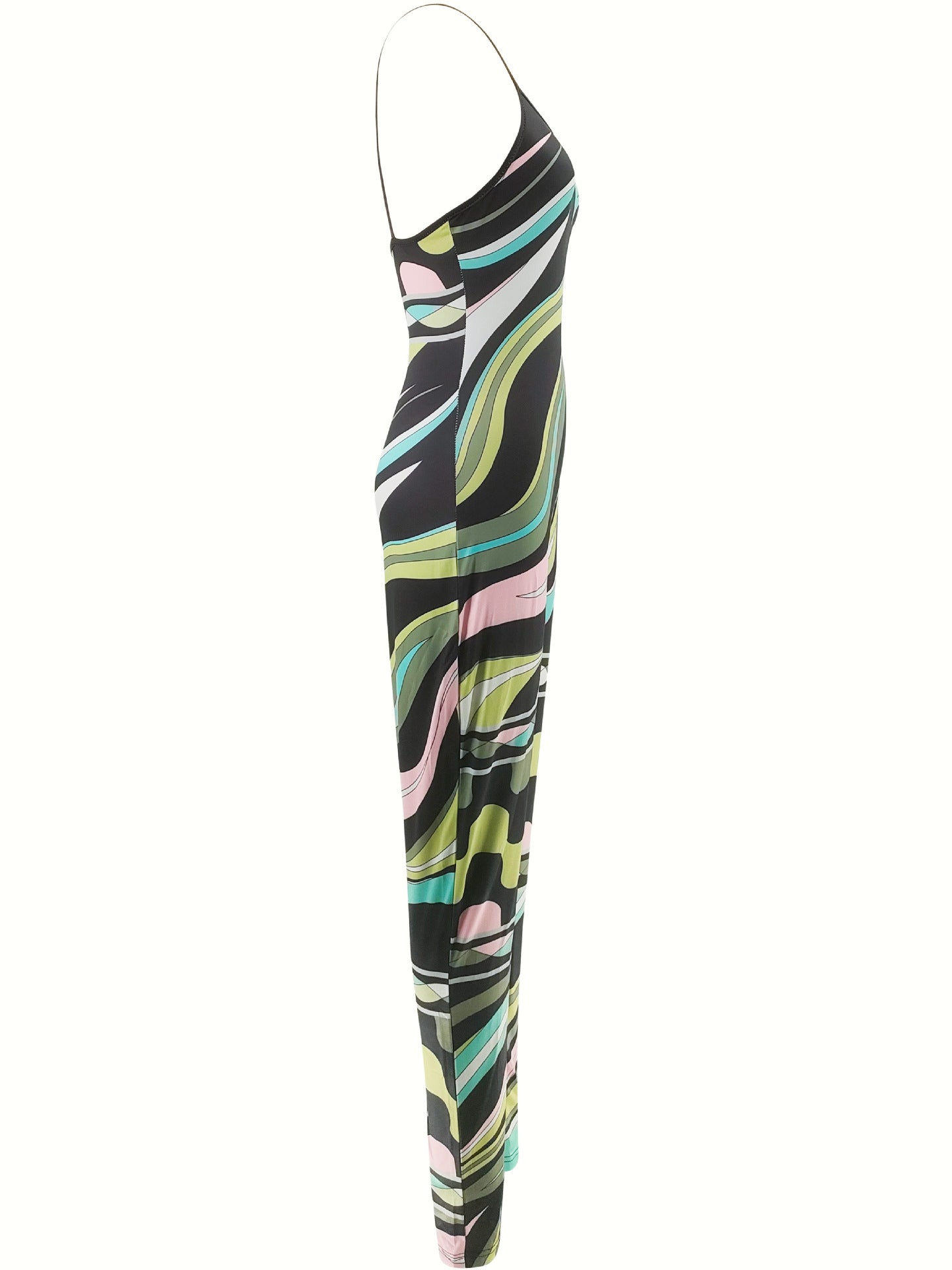 Abstract Pattern Sleeveless Jumpsuit