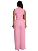 Sleeveless Two-Piece Set with Wide-Leg Pants