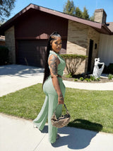 Cropped Top and Wide-Leg Pants Set