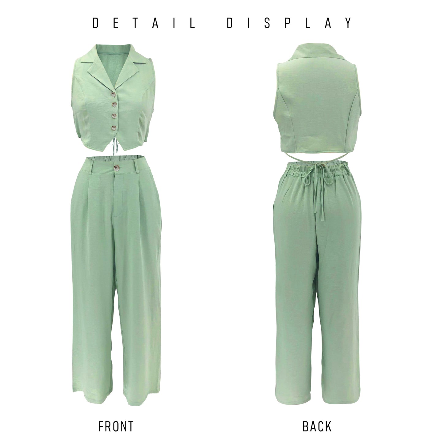 Cropped Top and Wide-Leg Pants Set