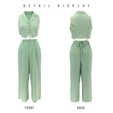 Cropped Top and Wide-Leg Pants Set