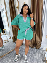Striped Two-Piece Lounge Set
