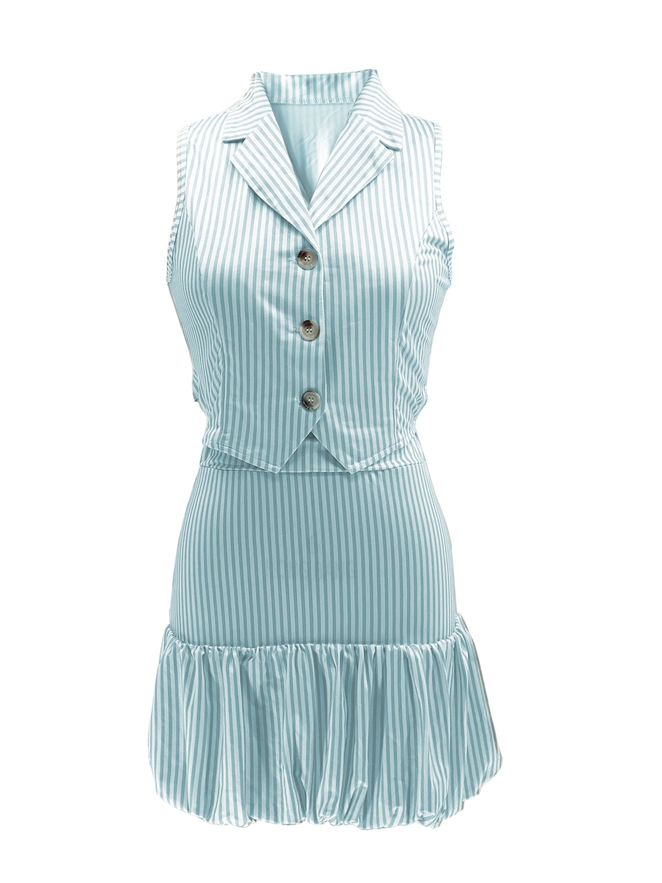 Striped Sleeveless Two-Piece Set
