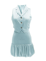 Striped Sleeveless Two-Piece Set