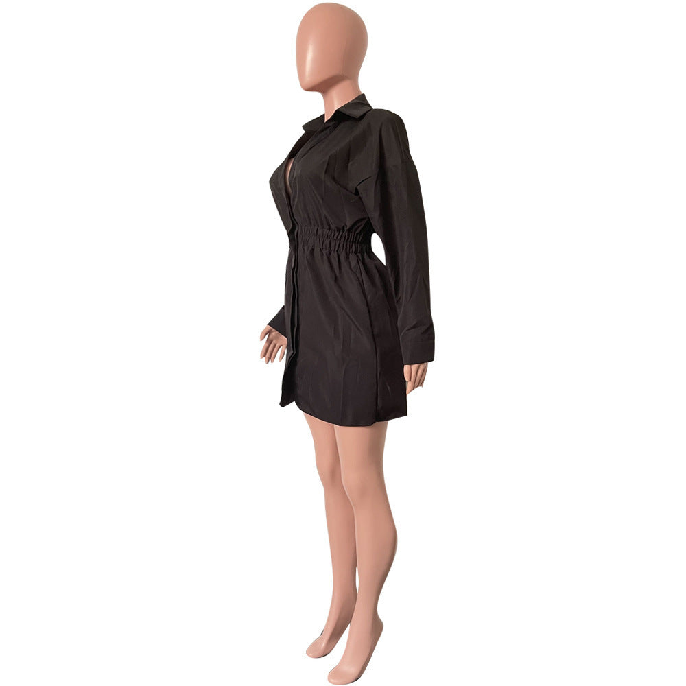 Elegant Black Shirt Dress