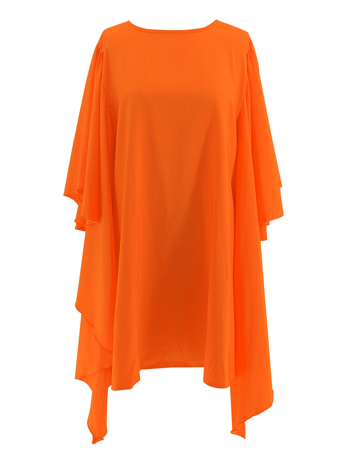 Vibrant Orange Luxe Kaftan Dress