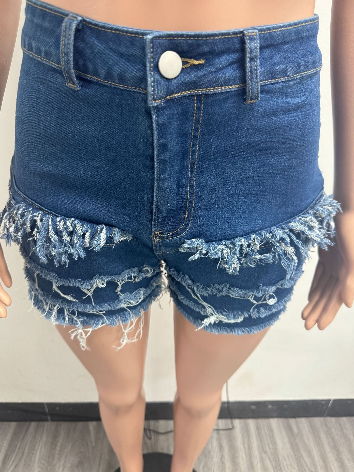 Crop Top and Frayed Shorts Set