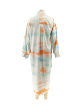 Tie-Dye Button-Up Dress with Slit