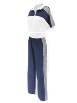 Crop Top and Wide-Leg Pants Tracksuit