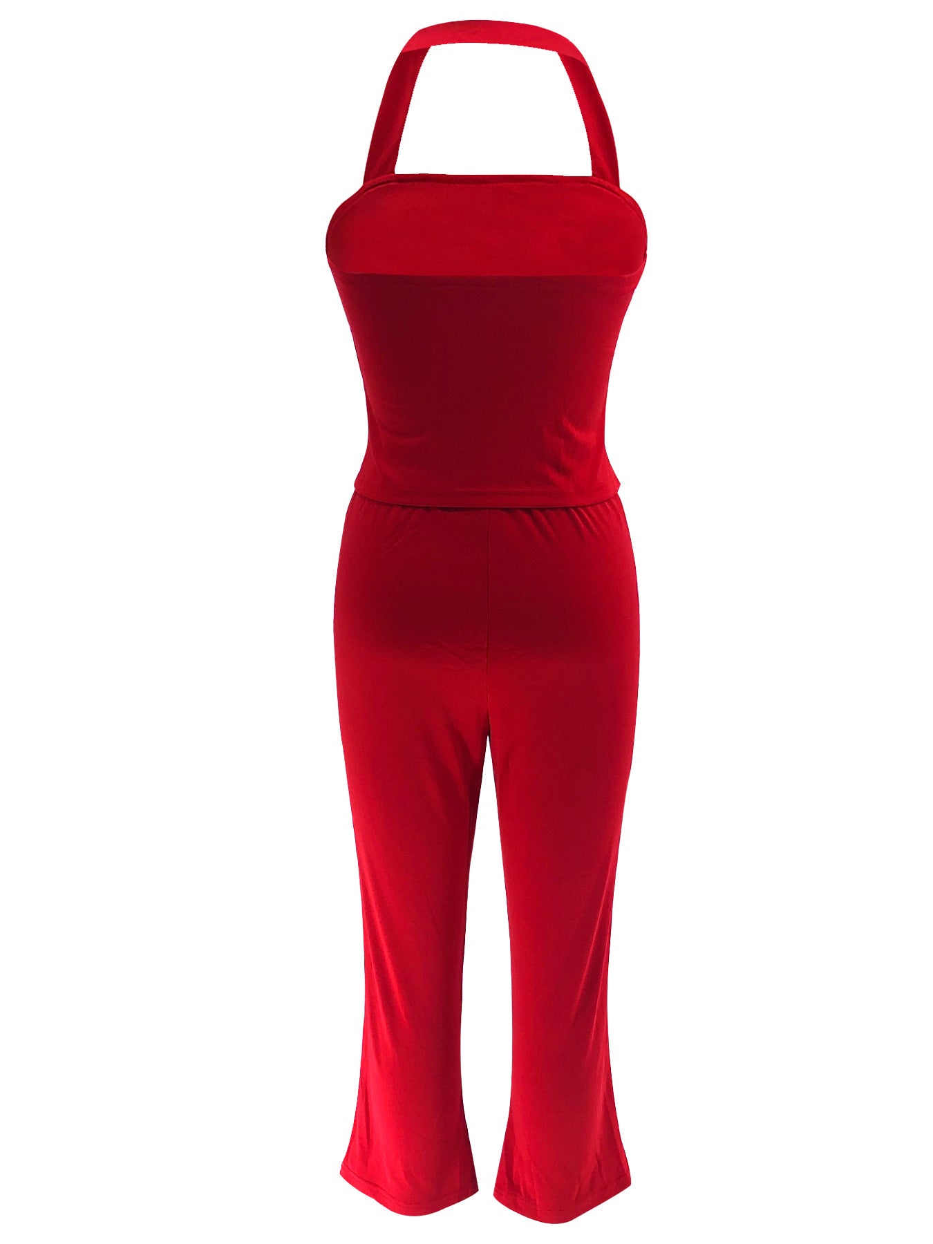 Sleeveless Jumpsuit with Wide-Leg Cropped Pants
