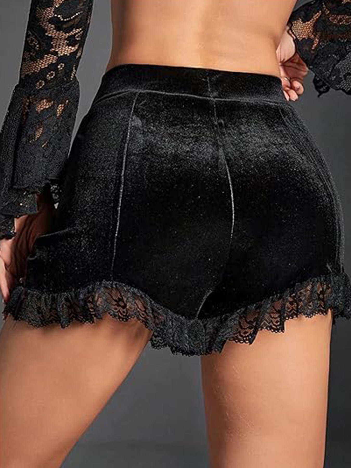 Luxurious Black Ruffled Shorts