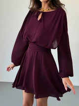 Long Sleeve Dress with Ruffle Hem