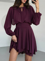 Long Sleeve Dress with Ruffle Hem