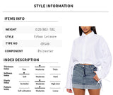 Casual White Drawstring Hem Shirt