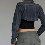 Cropped Two-Tone Denim Jacket
