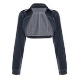 Cropped Two-Tone Denim Jacket