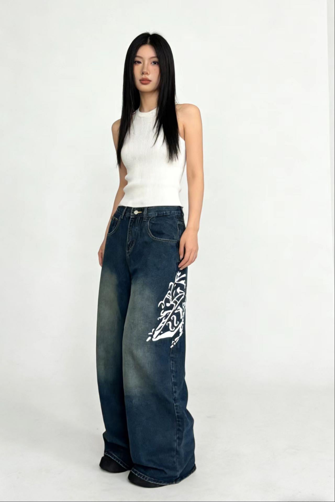 Wide Leg Denim Jeans