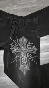 Wide-Leg Jeans with Design