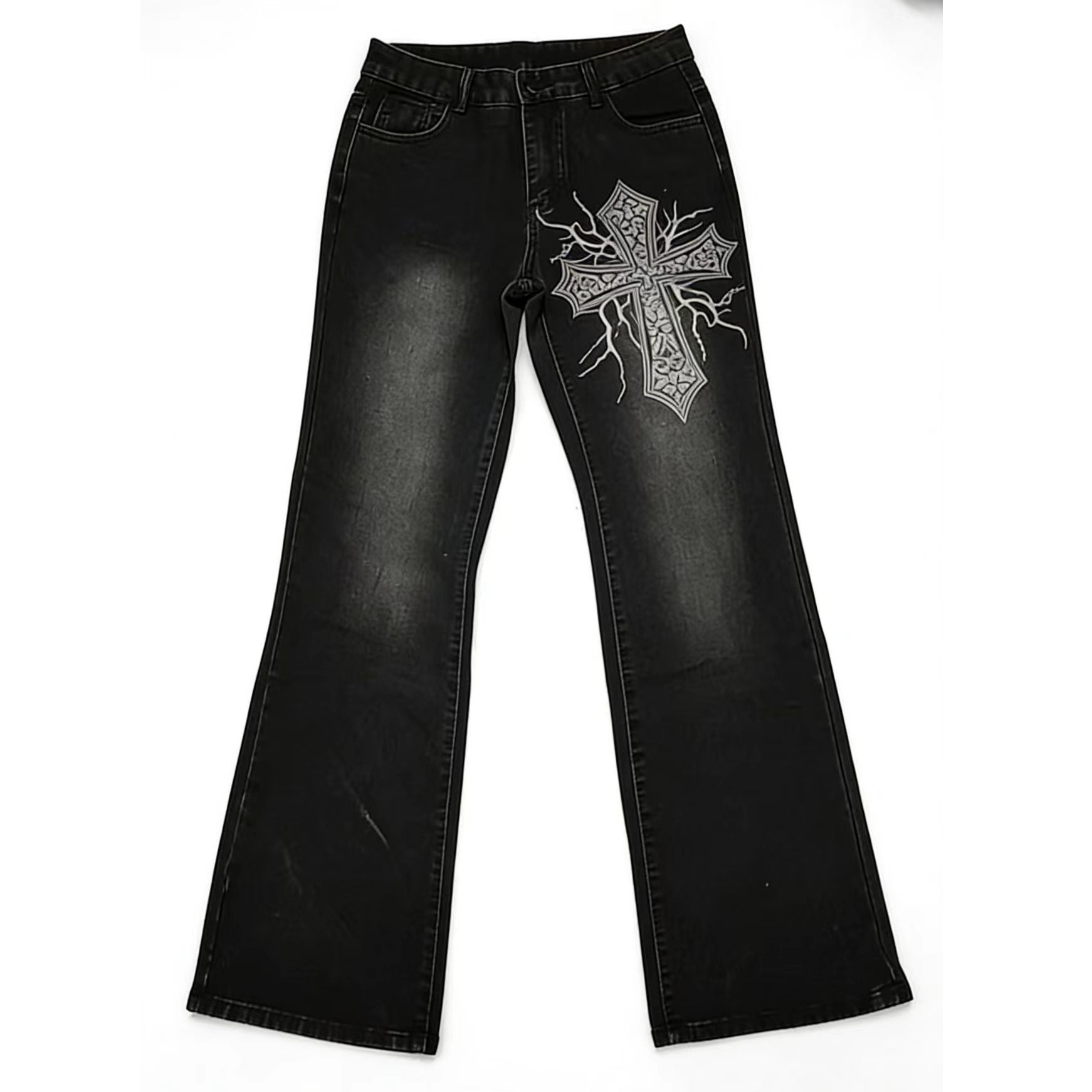 Wide-Leg Jeans with Design