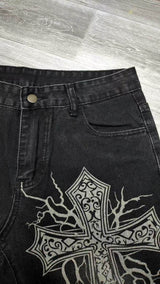 Wide-Leg Jeans with Design
