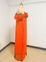 One-Shoulder Ruffled Maxi Dress
