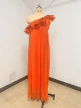 One-Shoulder Ruffled Maxi Dress