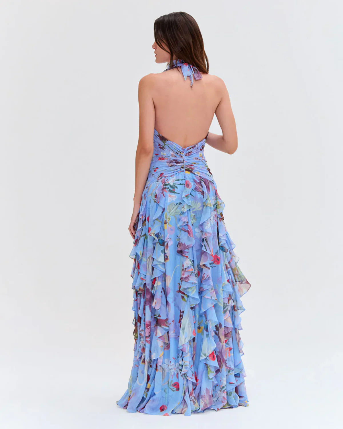 Flowing Floral Ruffled Maxi Dress