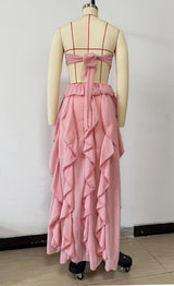 Ruffle Maxi Dress with Bow Detail