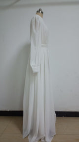 White Long Sleeve Wedding Dress