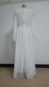 White Long Sleeve Wedding Dress