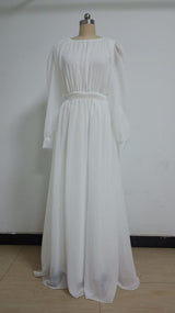 White Long Sleeve Wedding Dress