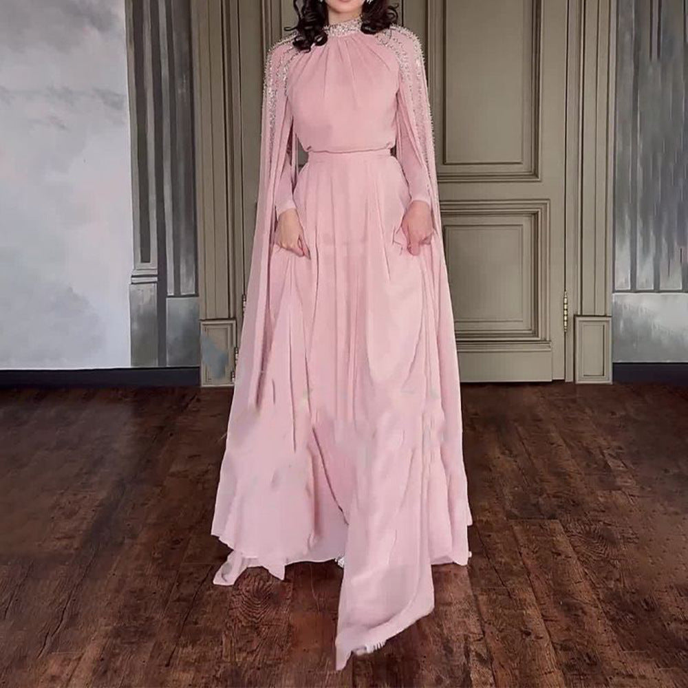 Pink Embellished Evening Gown