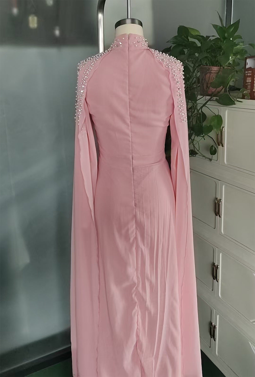 Pink Embellished Evening Gown