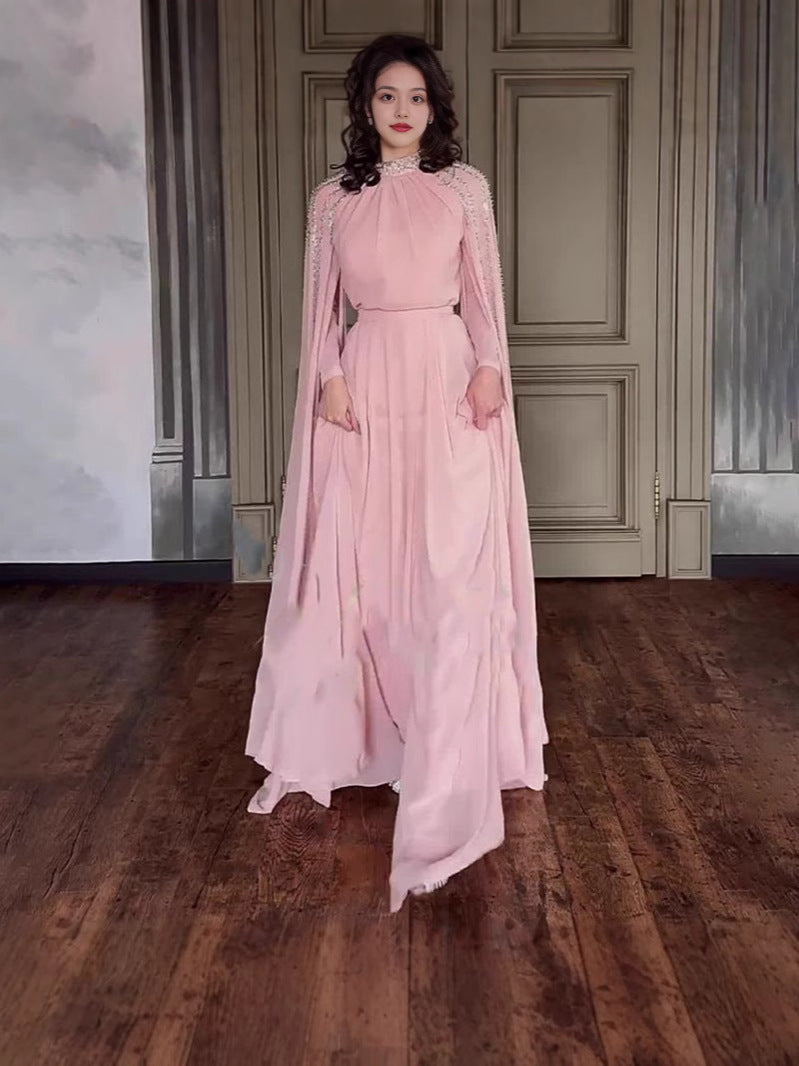 Pink Embellished Evening Gown
